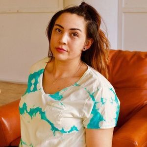 Cloudy Haze hand bleached women's top